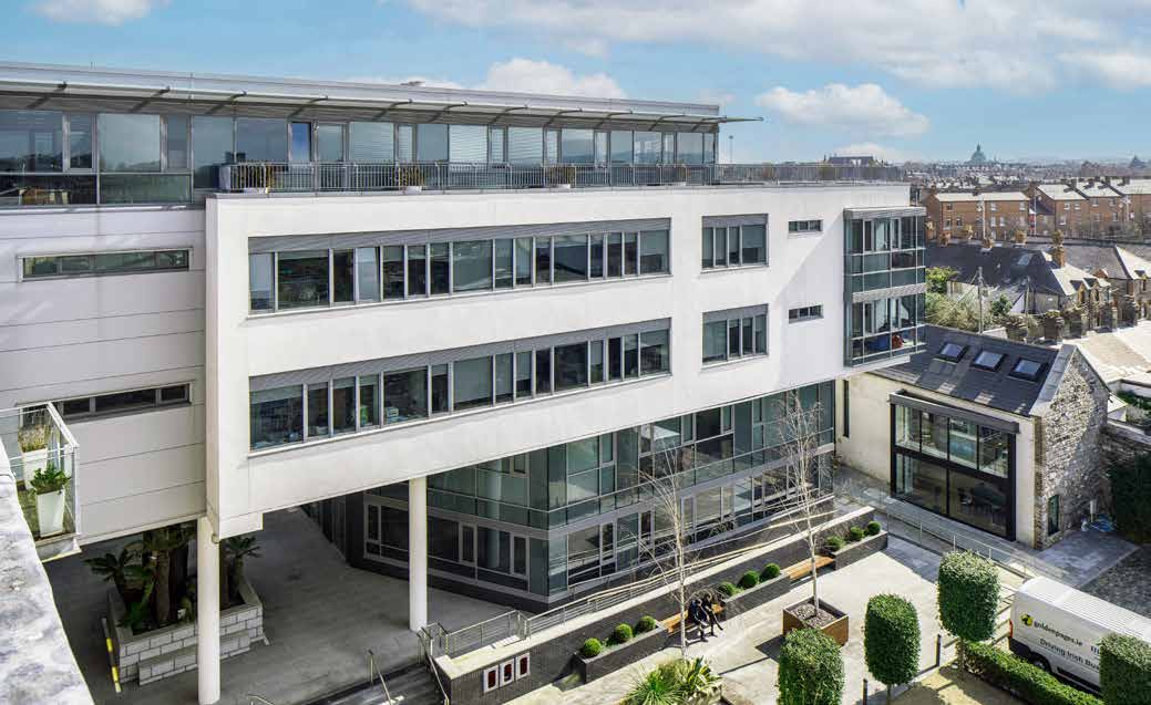 Fumbally Square — the modern office building at the entrance to the Fumbally Estate